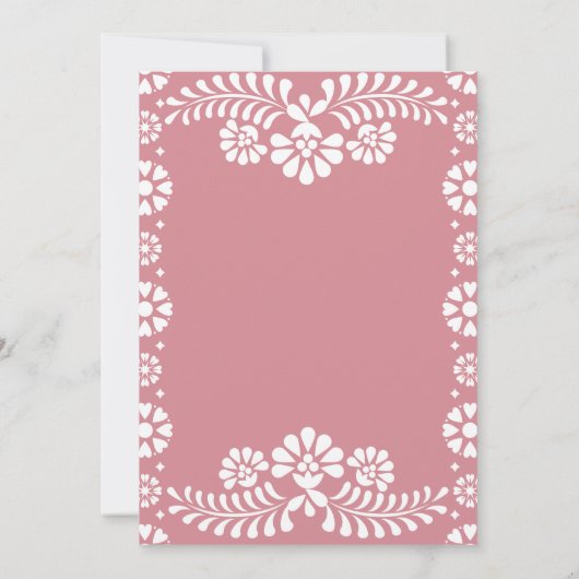 Cielito lindoほこりっぽいピンクのメキシコの赤ちゃんシャワー 招待状 (裏面)