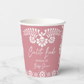 Cielito lindoほこりっぽいピンクのメキシコの赤ちゃんシャワー 紙コップ (裏面)