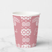 Cielito lindoほこりっぽいピンクのメキシコの赤ちゃんシャワー 紙コップ (右)