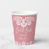Cielito lindoほこりっぽいピンクのメキシコの赤ちゃんシャワー 紙コップ (正面)