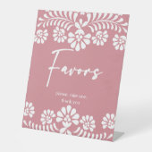 Cielito lindoほこりっぽいピンクの赤ちゃんシャワーはテーブルを好む 台座サイン (正面)