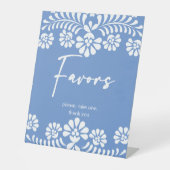 Cielito lindoほこりっぽい青い赤ちゃんシャワーはテーブルを好む 台座サイン (正面)