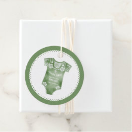 Cielito Lindoセージ緑ありがとう赤ちゃんシャワー フェイバータグ