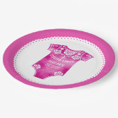 Cielito Lindoピンクのボディスーツの女の子の赤ちゃんシャワー ペーパープレート (アングル)