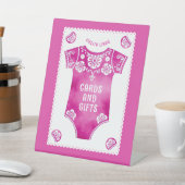 Cielito Lindoピンクの赤ちゃんシャワーカードとギフト 台座サイン (インサイチュ)