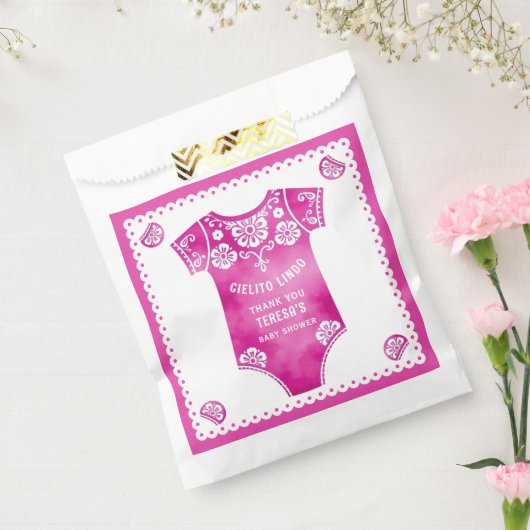 Cielito Lindoホットピンクありがとう赤ちゃん女の子シャワー フェイバーバッグ (封をした状態)