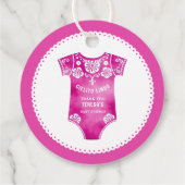 Cielito Lindoホットピンクガールありがとう赤ちゃんシャワー フェイバータグ (裏面)