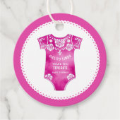 Cielito Lindoホットピンクガールありがとう赤ちゃんシャワー フェイバータグ (正面)