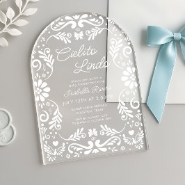 Cielito Lindoメキシコかわいい赤ちゃんシャワー アクリル招待状