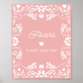 Cielito Lindoメキシコのピンクの赤ちゃんシャワーの好意 ポスター (正面)