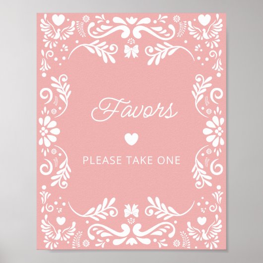 Cielito Lindoメキシコのピンクの赤ちゃんシャワーの好意 ポスター (正面)