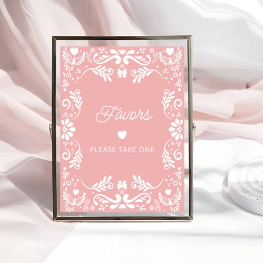 Cielito Lindoメキシコのピンクの赤ちゃんシャワーの好意 ポスター