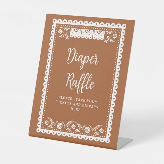 Cielito Lindoメキシコの赤ちゃんシャワーおむつラッフル 台座サイン (正面)