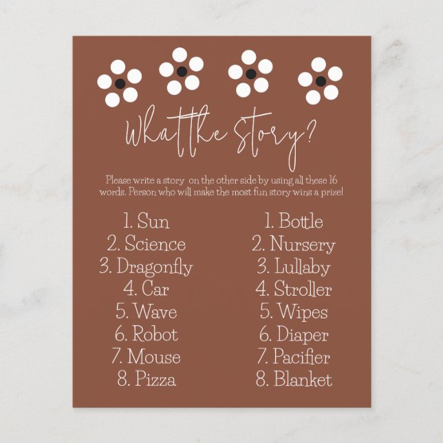 Cielito Lindoメキシコの赤ちゃんシャワーストーリーゲームカード (正面)