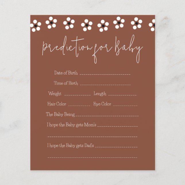 Cielito Lindoメキシコの赤ちゃんシャワー予測カード (正面)