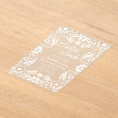 Cielito Lindoメキシコ白い赤ちゃんシャワー アクリル招待状 (レイダウン)