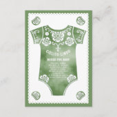 Cielito Lindo緑の赤ちゃんシャワー本ベビー エンクロージャーカード (正面)