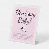 Cielito Lindo言わないベビーピンクの赤ちゃんシャワー 台座サイン (正面)