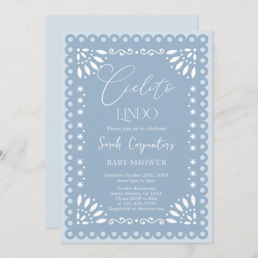 Cielito Lindo赤ちゃんシャワー少年 招待状 (正面/裏面)