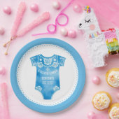 Cielito Lindo青いボディスーツ男の子の赤ちゃんシャワー ペーパープレート (パーティー)