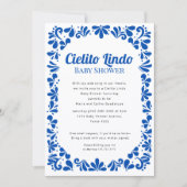 Cielito Lindo ブルー ホワイト オールインワン 招待状 (正面)