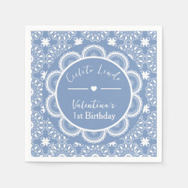 Cielito Lindo 1歳の誕生日 ブルー スタンダードカクテルナプキン