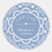 Cielito Lindo 1st Birthday Blue ラウンドシール (正面)