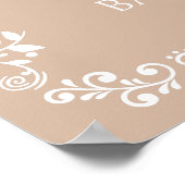 Cielito Lindo Baby Shower Beige Welcome ポスター (角)