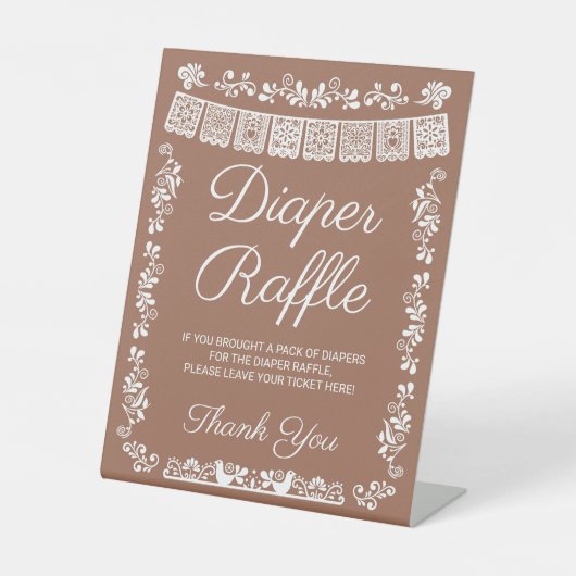 Cielito Lindo Baby Shower Diaper Raffle Sign 台座サイン (正面)