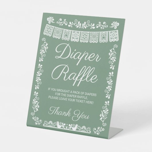Cielito Lindo Baby Shower Diaper Raffle Sign 台座サイン (正面)