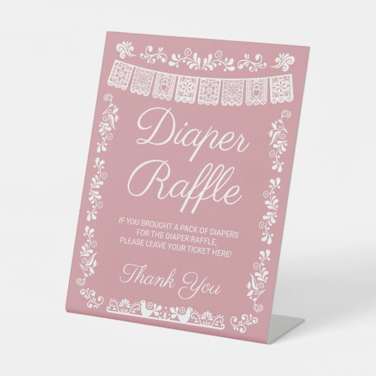 Cielito Lindo Baby Shower Diaper Raffle Sign 台座サイン (正面)