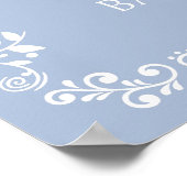 Cielito Lindo Baby Shower Dusty Blue Welcome ポスター (角)