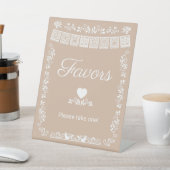 Cielito Lindo Baby Shower Favors Beige 台座サイン (インサイチュ)