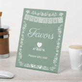 Cielito Lindo Baby Shower Favors Sage Green 台座サイン (インサイチュ)