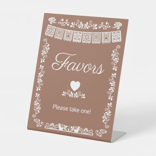 Cielito Lindo Baby Shower Favors Terracotta 台座サイン (正面)