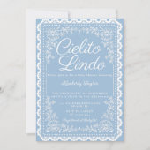 Cielito Lindo Baby Shower Invitation Dusty Blue 招待状 (正面)