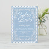 Cielito Lindo Baby Shower Invitation Dusty Blue 招待状 (スタンド正面)