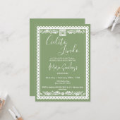Cielito Lindo Baby Shower Invitation | Green  カード (正面/裏面インサイチュ)