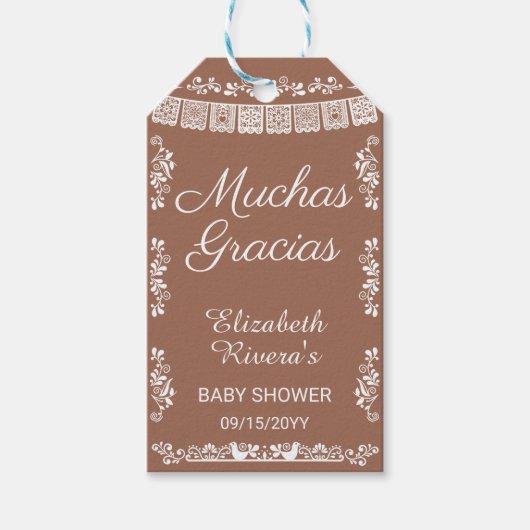Cielito Lindo Baby Shower Muchas Gracias ギフトタグ (正面)