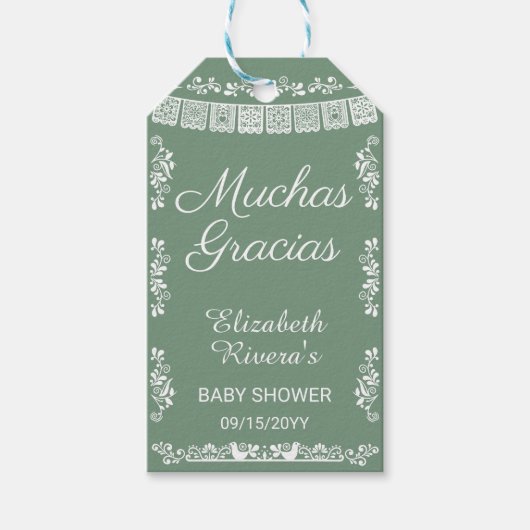 Cielito Lindo Baby Shower Muchas Gracias ギフトタグ (正面)