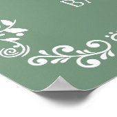 Cielito Lindo Baby Shower Sage Green Welcome ポスター (角)