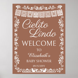Cielito Lindo Baby Shower Terracotta Welcome ポスター