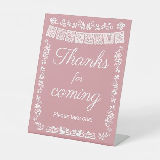 Cielito Lindo Baby Shower Thanks for coming 台座サイン (正面)