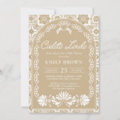 Cielito lindo beigeメキシコのベビーシャワー招待状 招待状 (正面)