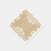 Cielito lindo beigeメキシコ産ベビーシャワー スタンダードカクテルナプキン (角)