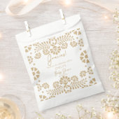 Cielito lindo beigeメキシコ産ベビーシャワー フェイバーバッグ (クリップ留めされた状態)