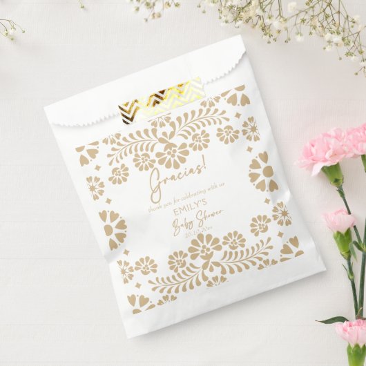 Cielito lindo beigeメキシコ産ベビーシャワー フェイバーバッグ (封をした状態)