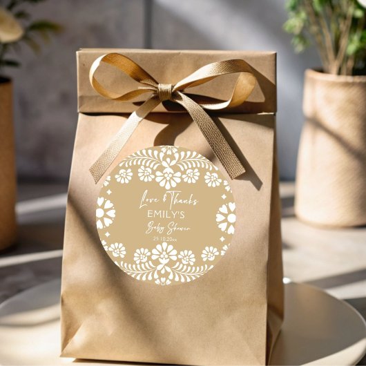 Cielito lindo beigeメキシコ産ベビーシャワー ラウンドシール