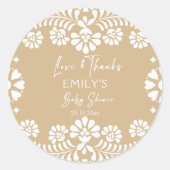 Cielito lindo beigeメキシコ産ベビーシャワー ラウンドシール (正面)