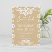 Cielito lindo beigeメキシコ産ベビーシャワー 招待状 (スタンド正面)